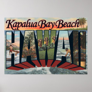 Póster Playa de la bahía de Kapalua, Hawaii - Escenas de