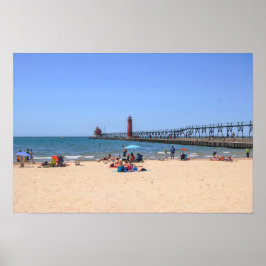 Póster Playa de la Ciudad de Grand Haven, Michigan