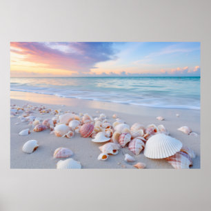 Póster Playa de la costa Tranquila y Tranquila Naturaleza