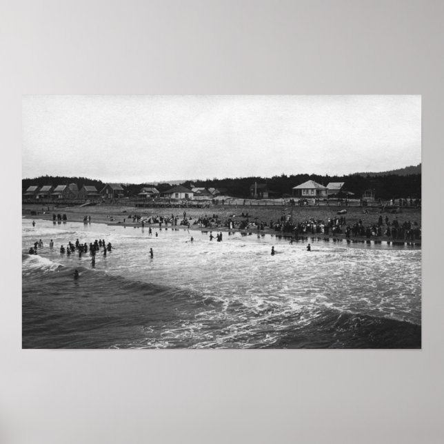 Póster Playa de la Hora del Baño de Oregón (Frente)