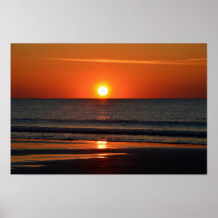 Póster Playa de la Isla Seabrook al amanecer