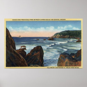 Póster Playa de la playa y del cañón, Oregon