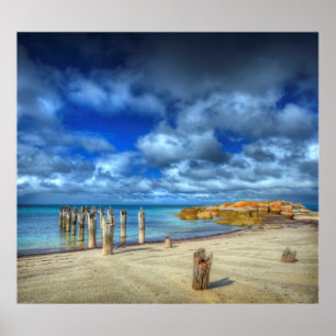 Póster Playa de Lillies   Wybalena, isla Flinders