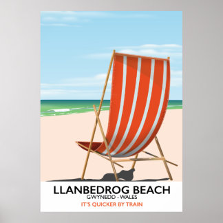 Póster Playa de Llanrog, poster costero de Gwynedd Gales