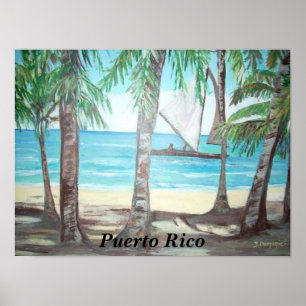 Póster Playa de Luquillo, poster de Puerto Rico