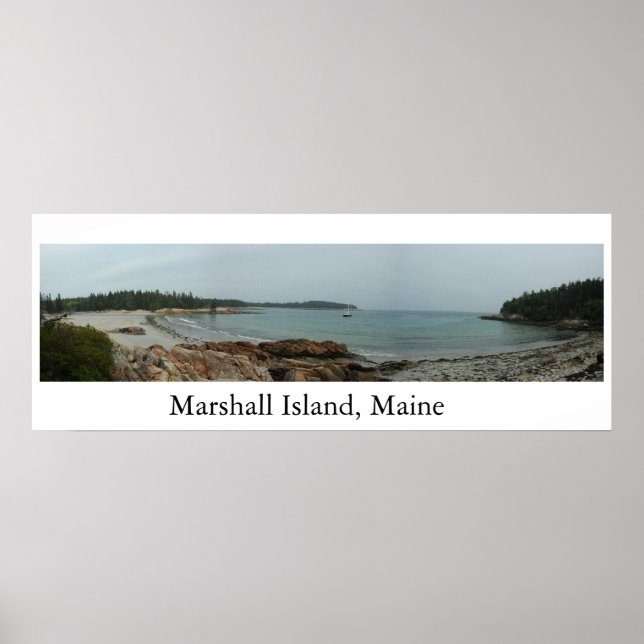 Póster Playa de Marshall Island Maine (Frente)