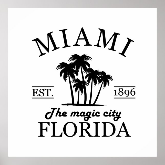 Póster Playa de Miami City, Florida (Frente)
