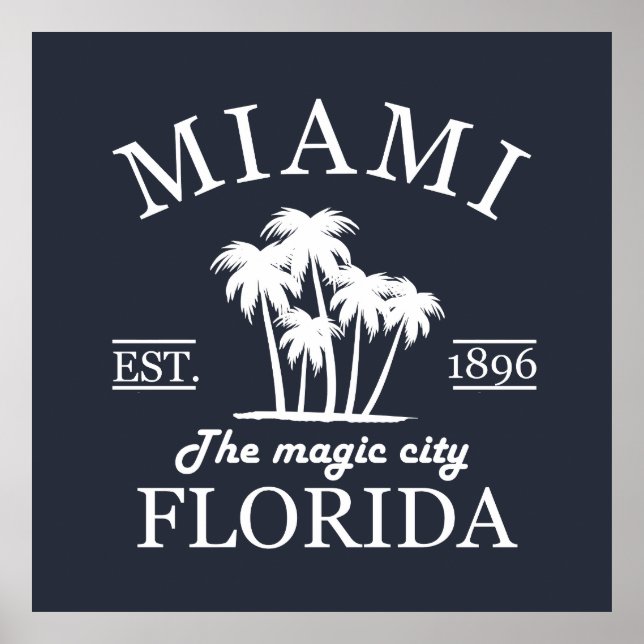 Póster Playa de Miami City, Florida (Frente)