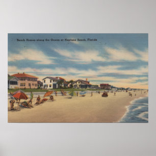 Póster Playa de Neptuno, FL - vista de los hogares del