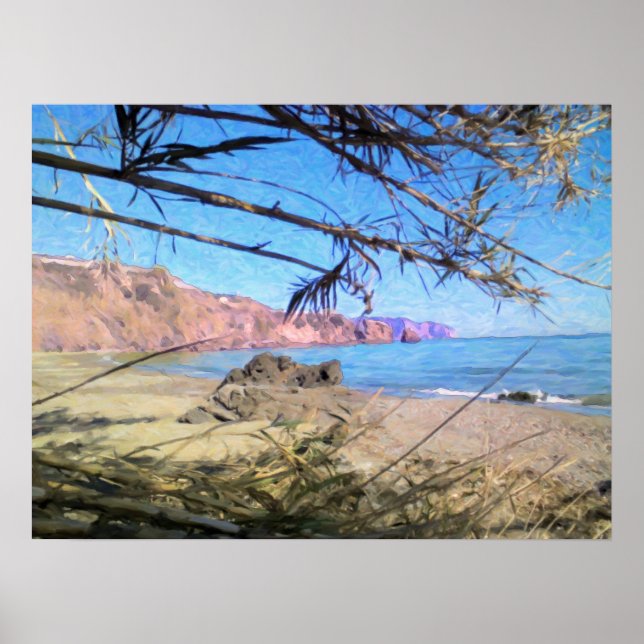 Póster Playa de Nerja. (Frente)