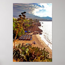 Póster Playa de Nerja Calahonda Andalucía Costa del Sol