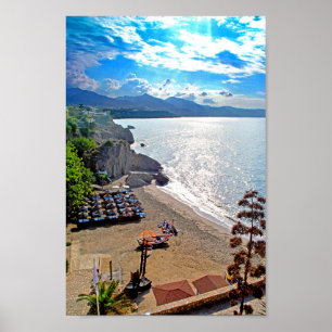 Póster Playa de Nerja Calahonda Andalucía Costa del Sol