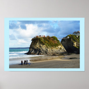 Póster Playa de Newquay en Cornwall