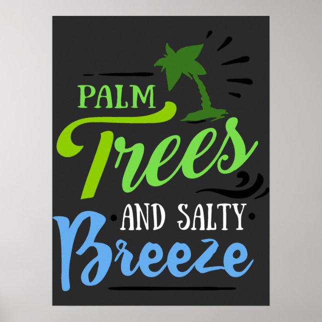 Póster Playa de Palm Tree (Frente)