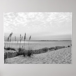 Póster Playa de Pensacola en blanco y negro