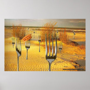 Póster Playa de perros calientes