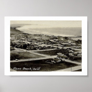 Póster Playa de Pismo, vintage de California