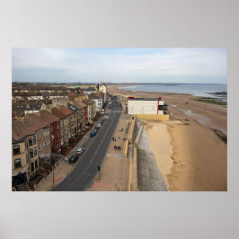 Póster Playa de Redcar desde el Beacon