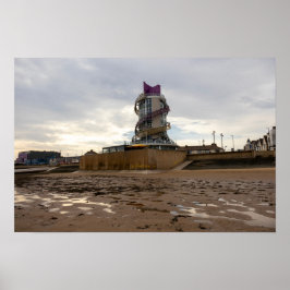 Póster Playa de Redcar y Beacon