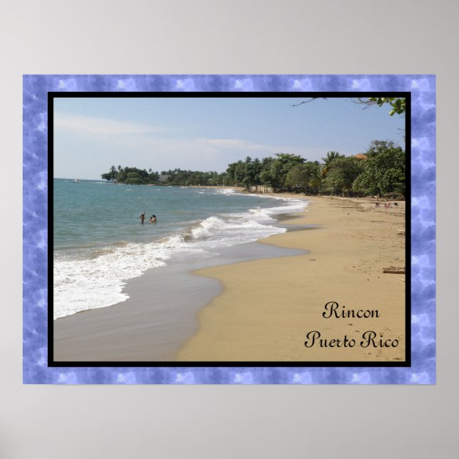 Póster Playa de Rincón en Puerto Rico (Frente)