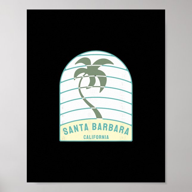 Póster Playa de Santa Bárbara California Palma Ca Vacacio (Frente)