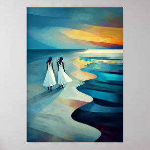 Póster Playa de Skagen - Obra maestra cubista inspirada.
