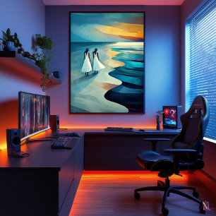 Póster Playa de Skagen - Obra maestra cubista inspirada.