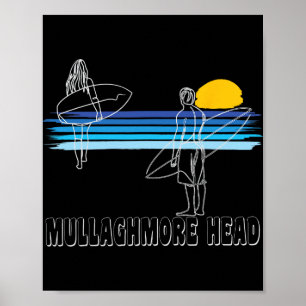 Póster Playa de surf de Mullaghmore Head Surf Guy Girl