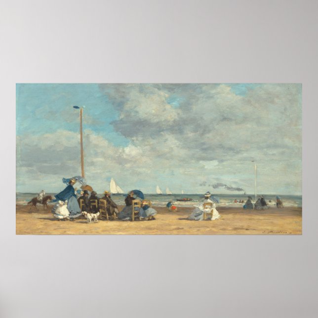 Póster Playa de Trouville - Eugène Boudin Bella Artes (Frente)