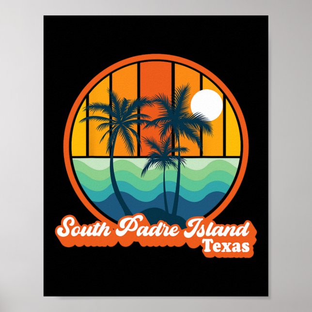 Póster Playa de verano de los 90 de Texas, isla de Padre  (Frente)