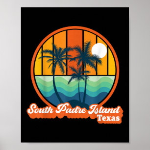 Póster Playa de verano de los 90 de Texas, isla de Padre 