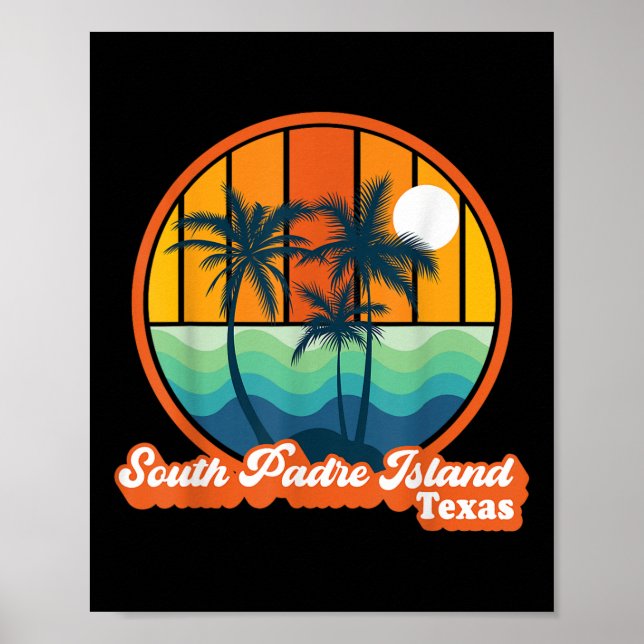 Póster Playa de verano de los 90 de Texas, isla de Padre  (Frente)