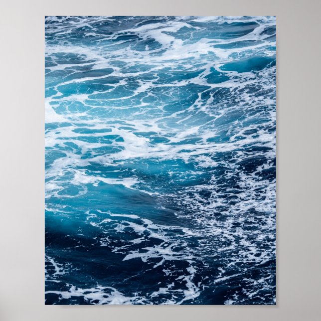 Póster Playa de verano del océano azul (Frente)