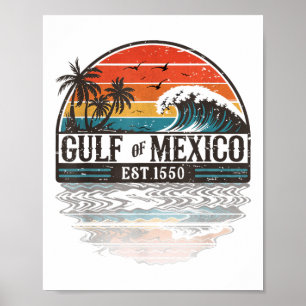 Póster Playa De Vintage Retro Forever Del Golfo De México