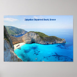 Póster Playa de Zykynthos Shipwreck, Grecia