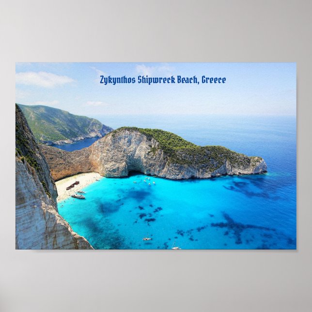 Póster Playa de Zykynthos Shipwreck, Grecia (Frente)