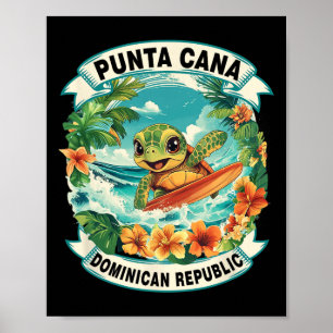 Póster Playa Del Carmen México Tortuga Marina Adorable Su