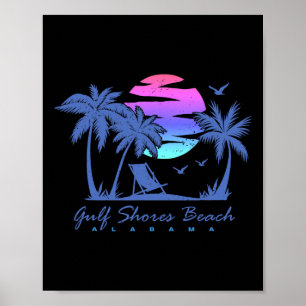 Póster Playa del Golfo Playa Alabama vacaciones de primav