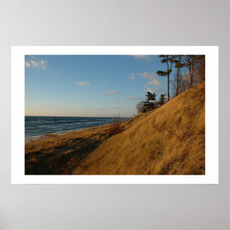 Póster Playa del lago Michigan a fines de otoño