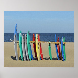 Póster Playa del parque NJ de Asbury de los tableros de