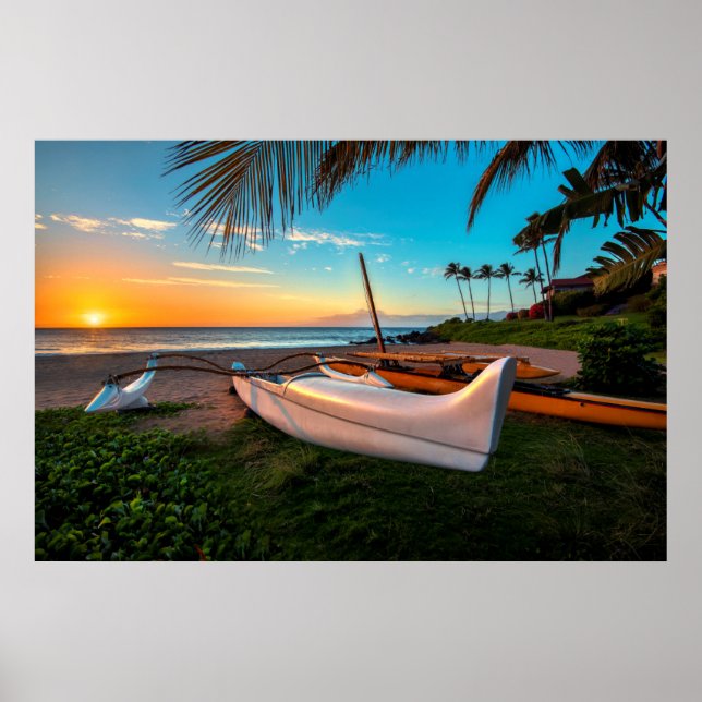 Póster Playa del Sur de Maui al atardecer | Maui, Hawaii (Frente)