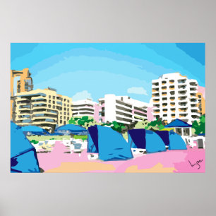PÓSTER PLAYA DEL SUR, MIAMI, FLORIDA
