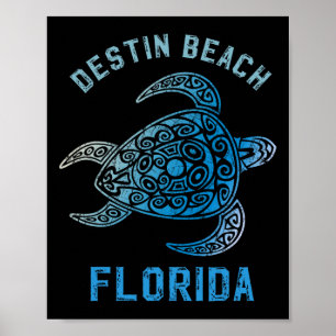 Póster Playa Destin Florida Fl Estado Soleado Océano Tort