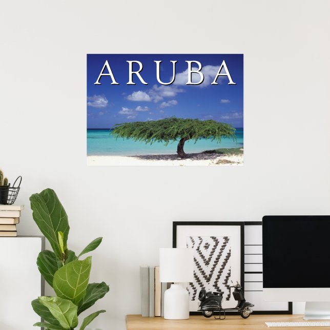 Póster Playa Eagle | Caribe, Aruba (Oficina en casa)