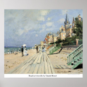 Póster Playa en el trouville de Claude Monet