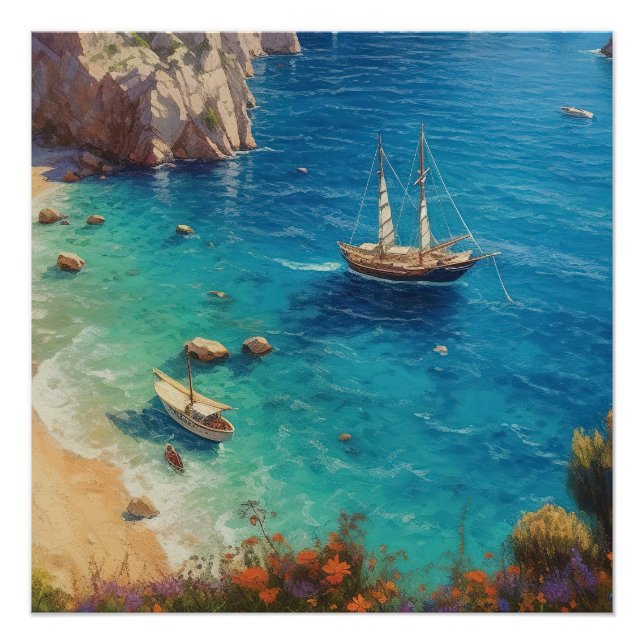 Póster Playa en Grecia  (Anverso)