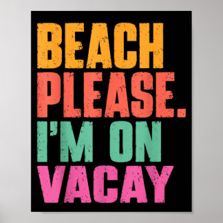Póster Playa en la que estoy de vacaciones vacaciones de 