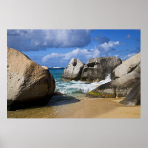 Póster Playa en Virgin Gorda, Islas Vírgenes Británicas