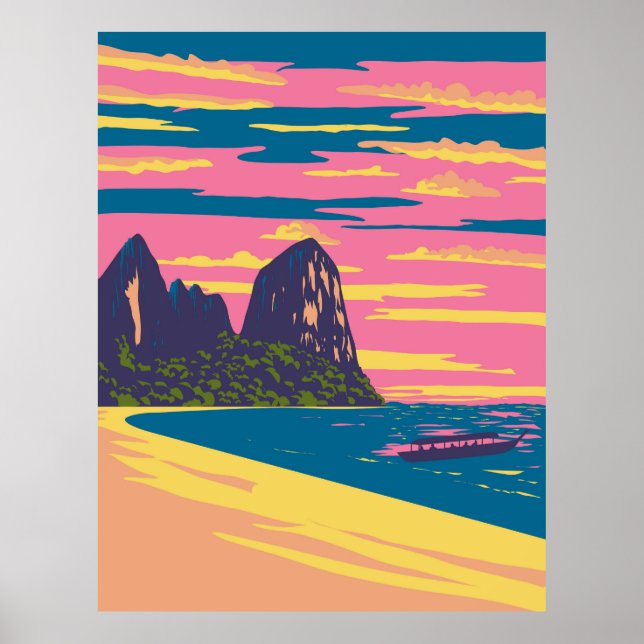 Póster Playa ferroviaria en Tailandia (Frente)