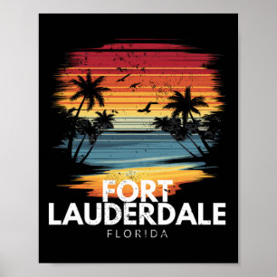 Póster Playa Fort Lauderdale Florida Surfboard Surfing Vi